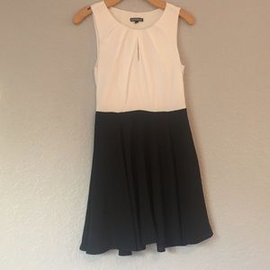 Express black and white skater dress